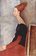 Amedeo Modigliani, Portrader Jeanne Heuterne in dunkler Kleidung